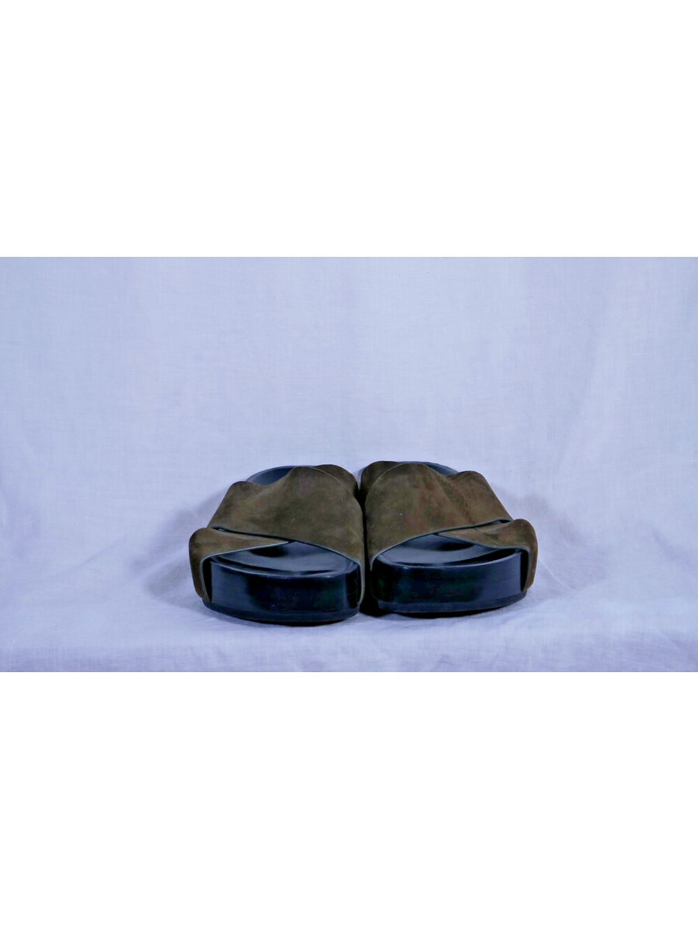 CO Natural Leather Suede Crossover Slides Size 37.5